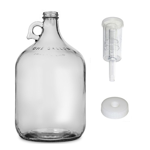 Glass wine fermenter with - wine,
